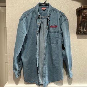 Vintage Coca Cola Denim Button Down Shirt